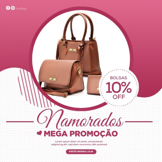 Imagem do Produto Pack de Posts Ofertas Dia dos Namorados Editáveis no Canva