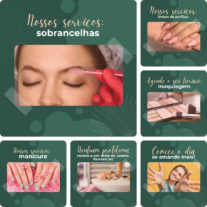 Imagem do Produto Mega Pack com 100 Posts Prontos para Salão de Beleza Editáveis no Canva + Títulos e Legendas