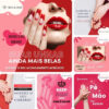 Imagem do Produto Posts Prontos para Manicure Editáveis no Canva com Títulos e Legendas