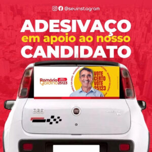 Artes Adesivo para Carro Micro Perfurado para Candidatos Eleição Editáveis no Canva