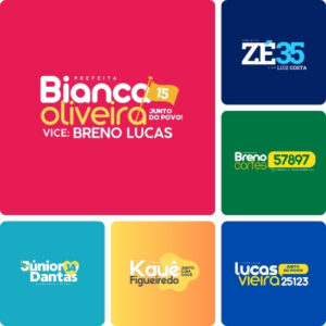 Logotipos para candidatos Política Eleições Editáveis no Canva com Títulos e Legendas