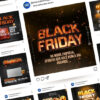 Pack de Artes Black Friday Editáveis no Canva Posts com Títulos e Legendas