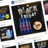 Pack de Artes Black Friday Editáveis no Canva Posts com Títulos e Legendas