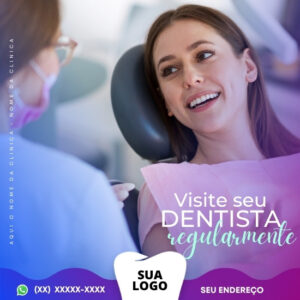 Artes para Odonto Editáveis no Canva _ Posts Prontos com Títulos e Legendas para Facebook e Instagram