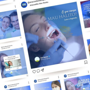 Artes para Redes Sociais de Dentistas _ 10 Templates Editáveis no Canva + Legendas Profissionais