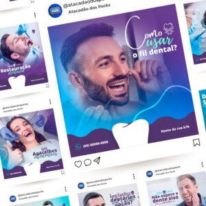 Pack de Posts e Templates para Dentistas _ Artes Editáveis no Canva + Textos e Legendas Inclusos