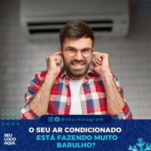 Pack de Artes para Assistência Técnica de Ar Condicionado e Refrigeração Editáveis no Canva Posts Prontos para Redes Sociais Social Media Facebook e Instagram com Títulos e Legendas