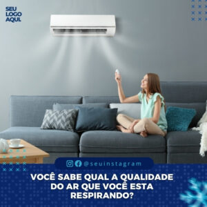 Pack de Artes para Assistência Técnica de Ar Condicionado e Refrigeração Editáveis no Canva Posts Prontos para Redes Sociais Social Media Facebook e Instagram com Títulos e Legendas