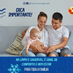 Pack de Artes para Assistência Técnica de Ar Condicionado e Refrigeração Editáveis no Canva Posts Prontos para Redes Sociais Social Media Facebook e Instagram com Títulos e Legendas