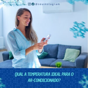 Pack de Artes para Assistência Técnica de Ar Condicionado e Refrigeração Editáveis no Canva Posts Prontos para Redes Sociais Social Media Facebook e Instagram com Títulos e Legendas