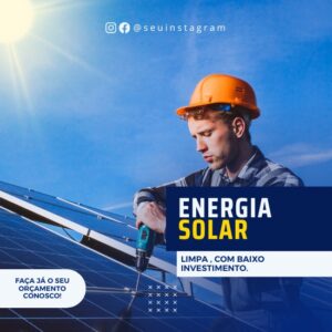 Pack de Artes para Energia Solar Editáveis no Canva Posts Prontos para Redes Sociais Social Media Facebook e Instagram com Títulos e Legendas