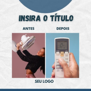 Pack de Artes para Manutenção de Ar Condicionado Editáveis no Canva Posts Prontos para Redes Sociais Social Media Facebook e Instagram com Títulos e Legendas