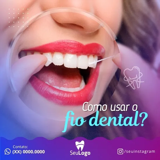 Artes para Clínica Odontológica Editáveis no Canva _ Posts Prontos com Títulos e Legendas para Facebook e Instagram