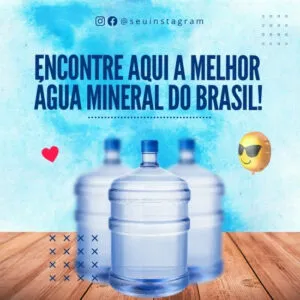 Pack de Artes para Depósito Revendedor de Água Mineral Editáveis no Canva Posts Prontos com Títulos e Legendas