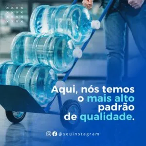 Pack de Artes para Depósito Revendedor de Água Mineral Editáveis no Canva Posts Prontos com Títulos e Legendas