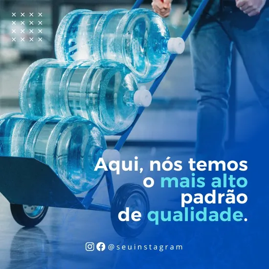 Pack de Artes para Depósito Revendedor de Água Mineral Editáveis no Canva Posts Prontos com Títulos e Legendas
