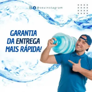 Pack de Artes para Depósito Revendedor de Água Mineral Editáveis no Canva Posts Prontos com Títulos e Legendas