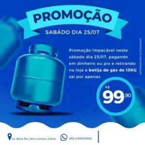 Pack de Artes para Revendedor Depósito de Gás e Água Mineral Editáveis no Canva Posts Prontos com Títulos e Legendas