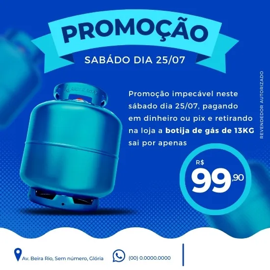 Pack de Artes para Revendedor Depósito de Gás e Água Mineral Editáveis no Canva Posts Prontos com Títulos e Legendas