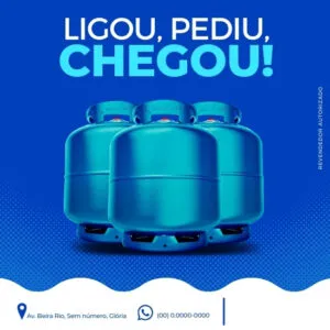 Pack de Artes para Revendedor Depósito de Gás e Água Mineral Editáveis no Canva Posts Prontos com Títulos e Legendas