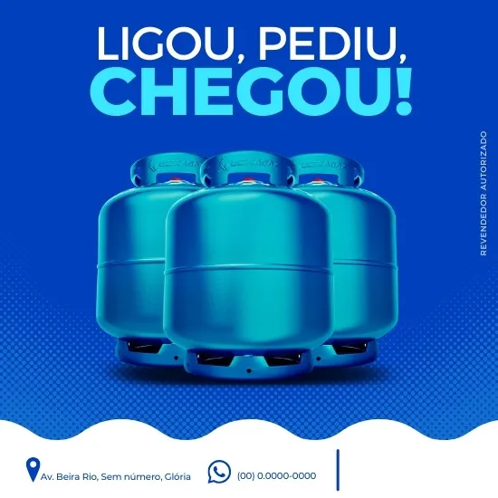 Pack de Artes para Revendedor Depósito de Gás e Água Mineral Editáveis no Canva Posts Prontos com Títulos e Legendas