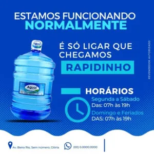 Pack de Artes para Revendedor Depósito de Gás e Água Mineral Editáveis no Canva Posts Prontos com Títulos e Legendas