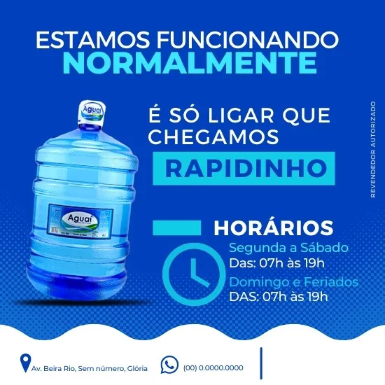 Pack de Artes para Revendedor Depósito de Gás e Água Mineral Editáveis no Canva Posts Prontos com Títulos e Legendas