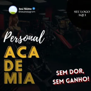 Imagem do Produto Pack de Posts Prontos para Academias, Crossfit e Personal Trainer com Artes Editáveis no Canva