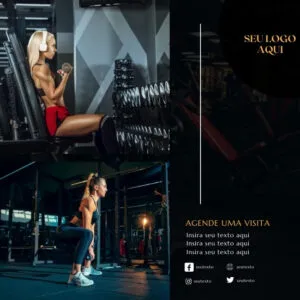 Imagem do Produto Pack de Posts Prontos para Academias, Crossfit e Personal Trainer com Artes Editáveis no Canva