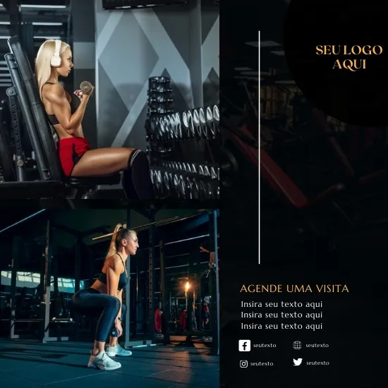 Imagem do Produto Pack de Posts Prontos para Academias, Crossfit e Personal Trainer com Artes Editáveis no Canva