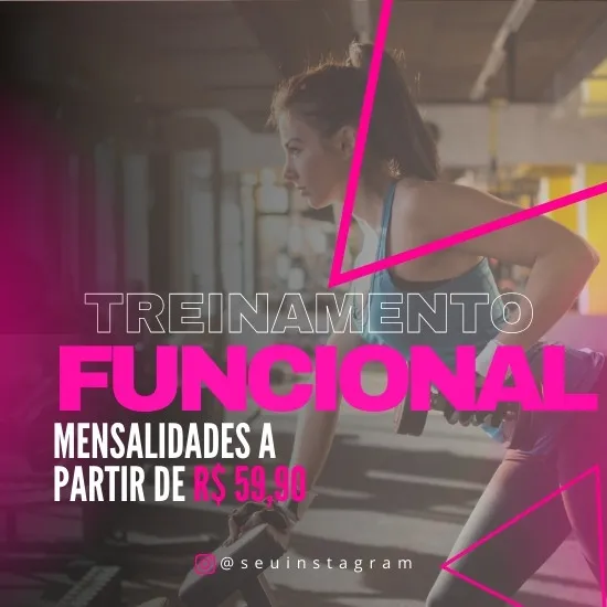 Imagem do Produto Pack de Posts Prontos para Academias, Crossfit e Personal Trainer com Artes Editáveis no Canva