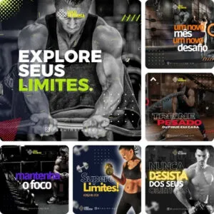 Imagem do Produto Pack de Posts Prontos para Academias, Crossfit e Personal Trainer com Artes Editáveis no Canva