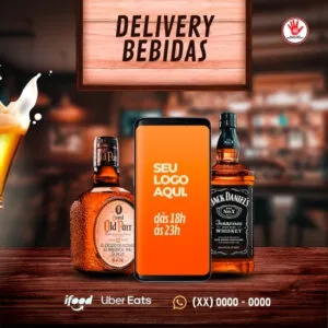 Imagem do Produto Pack de Posts para Delivery de Bebidas com Artes Editáveis no Canva