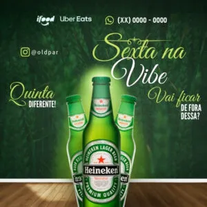 Imagem do Produto Pack de Posts para Delivery de Bebidas com Artes Editáveis no Canva