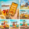 Imagem do Produto Pack de Posts Prontos para Depósito e Delivery de Bebidas com Artes Editáveis no Canva