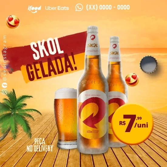 Imagem do Produto Pack de Posts Prontos para Depósito e Delivery de Bebidas com Artes Editáveis no Canva