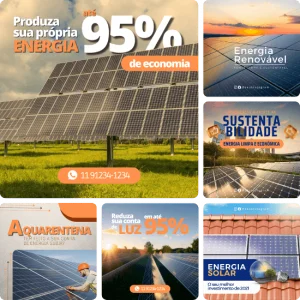 Posts para Energia Solar - Pack Canva com 40 Artes EditÃƒÆ’Ã†â€™Ãƒâ€ Ã¢â‚¬â„¢ÃƒÆ’Ã¢â‚¬Å¡Ãƒâ€šÃ‚Â¡veis