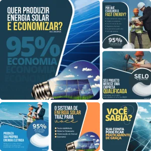 Posts para Energia Solar - Pack Canva com 40 Artes EditÃƒÆ’Ã†â€™Ãƒâ€ Ã¢â‚¬â„¢ÃƒÆ’Ã¢â‚¬Å¡Ãƒâ€šÃ‚Â¡veis