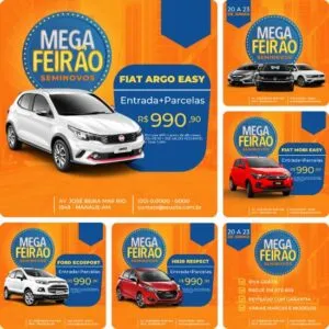 Posts Prontos para Loja de Carros 03 - Pack Canva com 10 Artes Editáveis