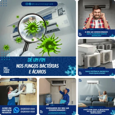 Posts para Ar Condicionado - Pack Canva com 30 Artes EditÃƒÆ’Ã†â€™Ãƒâ€ Ã¢â‚¬â„¢ÃƒÆ’Ã¢â‚¬Å¡Ãƒâ€šÃ‚Â¡veis