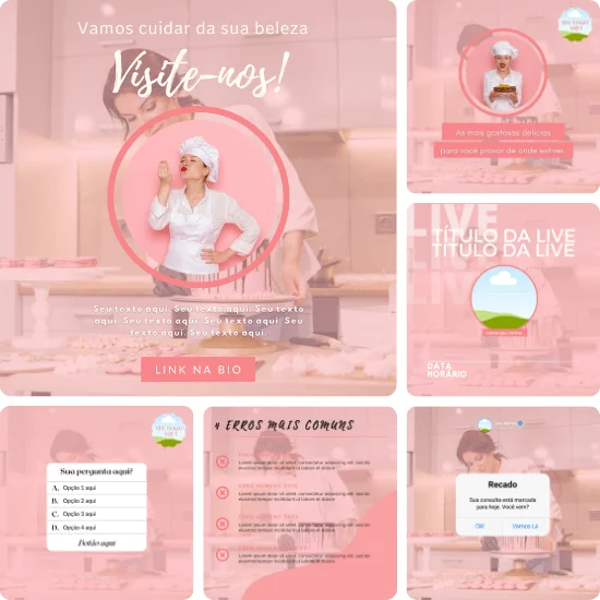 Posts para Confeitaria 04 - Pack Canva com 25 Artes
