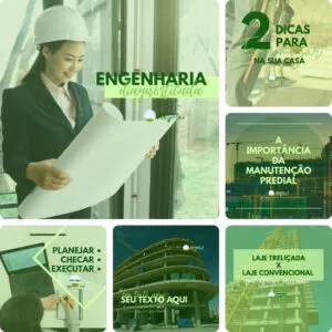 Imagem do Produto Posts para Engenharia Civil e Construtora Editáveis no Canva com Títulos e Legendas