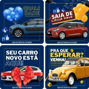 Posts para Loja de Carros - Pack Canva com 10 Artes