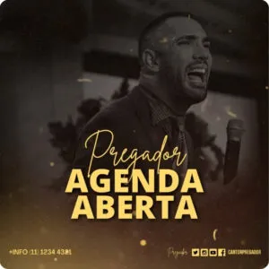Artes para Agenda de Eventos Gospel Editáveis no Canva - Pack de Posts Prontos para Facebook e Instagram