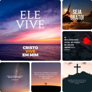 Artes para Igrejas Gospel Editáveis no Canva 04 - Pack de Posts Prontos para Facebook e Instagram