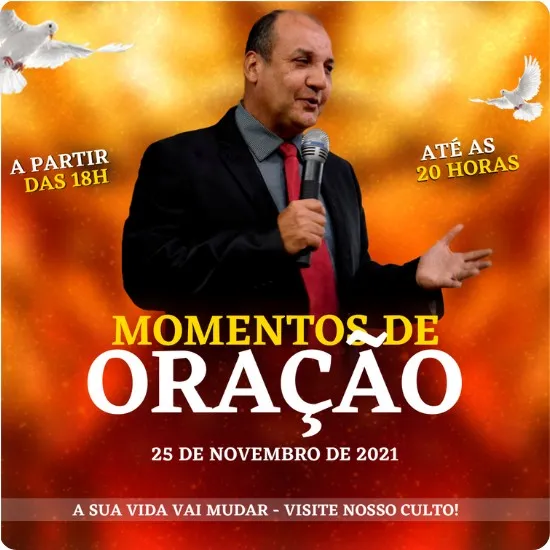 Artes para Igrejas Gospel Editáveis no Canva - Pack de Posts Prontos para Facebook e Instagram