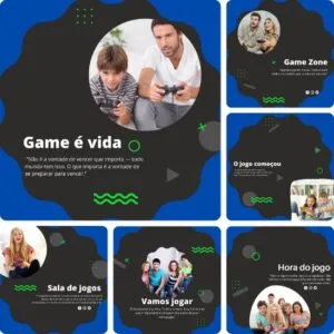 Posts Prontos para Loja de Games - Pack Canva com 20 Artes Editáveis para Facebook e Instagram