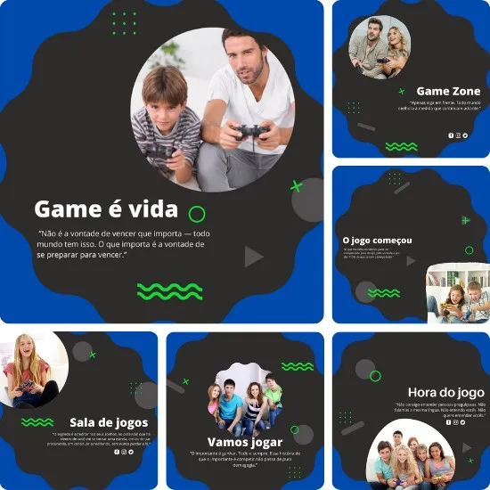 Posts Prontos para Loja de Games - Pack Canva com 20 Artes Editáveis para Facebook e Instagram