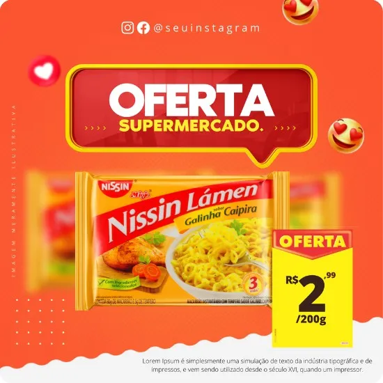 Artes para Mercadinho Editáveis no Canva Posts Prontos para Instagram e Facebook