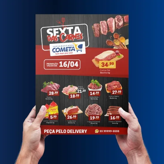 Encarte para Supermercado Editável no Canva